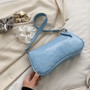 Women Vintage Split PU Leather Bags Retro Crocodile Pattern Shoulder Bag Casual Solid Ladies Small Messenger Handbag Female Gift