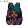 12 inch cartoon cute afro girl backpack children school bags brown beauty princess kids kindergarten backpack baby toddler bag