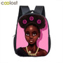 12 inch cartoon cute afro girl backpack children school bags brown beauty princess kids kindergarten backpack baby toddler bag