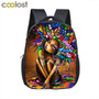 12 inch cartoon cute afro girl backpack children school bags brown beauty princess kids kindergarten backpack baby toddler bag