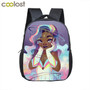 12 inch cartoon cute afro girl backpack children school bags brown beauty princess kids kindergarten backpack baby toddler bag