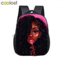 12 inch cartoon cute afro girl backpack children school bags brown beauty princess kids kindergarten backpack baby toddler bag