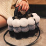 HISUELY Winter Faux Fur Luxury New Ladies Cute Tote Bag Women Designer Handbag Hair Ball Shoulder Messenger Bags bolsos mujer