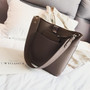 Casual Large Buckets Bag For Women Designer Wide Strap Shoulder Bags Luxury Pu Leather Crossbody Bag Lady Big Totes Female Purse