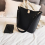 Casual Large Buckets Bag For Women Designer Wide Strap Shoulder Bags Luxury Pu Leather Crossbody Bag Lady Big Totes Female Purse