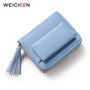 WEICHEN Tassel Design Female Wallets With Zipper Coin Pocket Card Holder Ladies Purses Short Brand Designer Women Wallet Hot