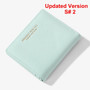 WEICHEN Thin Style Women Wallets Zipper Coin Bag in Back Blue Soft Leather Ladies Card Holder Slim Purse Female Wallet Small HOT