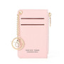 WEICHEN Mini Card Holder Women Soft Leather Key Chain Bag Small Card Wallets Female Mini Credit Card Case Zipper Coin Bags