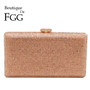 Boutique De FGG Champagne Crystal Clutch Evening Bags Women Minaudiere Bag Wedding Cocktail Dinner Ladies Handbags and Purses