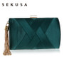 SEKUSA New Arrival Metal Tassel Lady Clutch Bag With Chain Shoulder Handbags Classical Style Small Purse Day Evening Clutch Bags