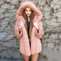 Hight Quality Winter Women Faux Fur Coat Thicken Warm Fur Long Hooded Overcoat Loose Casual Female Fur Mink Parka Jacket Outwear
