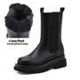 2020 Luxury Chelsea Boots Women Platform Ladies Boots Chunky Winter Shoes Mid-calf Ankle Boots Fur Thick Heel Brand Designer