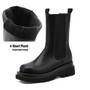 2020 Luxury Chelsea Boots Women Platform Ladies Boots Chunky Winter Shoes Mid-calf Ankle Boots Fur Thick Heel Brand Designer