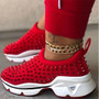 2020 Sneakers Women Vulcanized Woman Rivet Shoes Female Platform Wedges Women's Leopard Casual Ladies Slip On Footwear Plus Szie