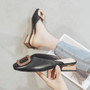 Designer Women Pumps Slippers Slip on Mules Low Heel Casual Shoes British Wooden Block Heels Summer Pumps Footwear