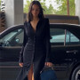 FANTOYE Ruched Turn-Down Collar Button Blouse Dress Women Sexy Long Sleeve Midi Dresses Elegant Black Skinny Female Vestidos