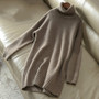 Cashmere sweater women turtleneck sweater knitted wool pullover long loose thick warm sweater fashion casual women's sweater