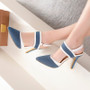 Women's Sandals Summer Spring Super High Heel Pointed Toe 2019 Fashion New Sexy Denim Party Wedding Casual Office Black Blue 39