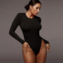 Dulzura cotton women bodysuit o neck long sleeve solid bodycon sexy party 2019 autumn winter clothes streetwear office body