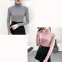 Bonjean Knitted Jumper Autumn Winter Tops turtleneck Pullovers Casual Sweaters Women Shirt Long Sleeve Tight Sweater Female