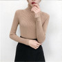 Bonjean Knitted Jumper Autumn Winter Tops turtleneck Pullovers Casual Sweaters Women Shirt Long Sleeve Tight Sweater Female