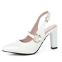 New 2020 Spring Summer Fashion High Heels Shoes Women Large Size 45 Black White Nude Womens Heels Slingback Party Office Pumps