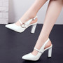 New 2020 Spring Summer Fashion High Heels Shoes Women Large Size 45 Black White Nude Womens Heels Slingback Party Office Pumps