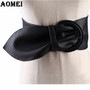 Women Fashion Wide Leather Belts for Dresses Blouse Buckle Ladies Western Trending Design Black Yellow Red Camel Long Belt