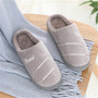 Women Winter Warm Slippers men Slippers Cotton Solid Color Stripes Lovers Home Slippers Indoor Plush Size House Shoes Woman TX60