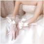 Women Lace Mesh Gloves Ladies White wrist gloves Large Bow Knot Marriage Glove Party Cosplay Accessories