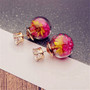 Fashion Simulated Glass Ball Earrings Flower Korea Jewelry Double Side Ball Stud Earring Statement For Women