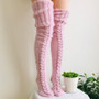 Winter Sexy Knitted Long Socks Women Long Stockings Warm Thigh High Socks For Ladies Girls New Fashion Striped Knee Socks Women