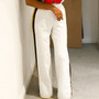 2019 New Brand Fashion And Simple Summer Women Casual High Waist Striped Wide Leg Long Pants Trousers Z
