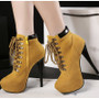 Women Pumps Shoes Boots Cross Tied Platform Sexy Stiletto Ankle Female Suede Zipper High Heels Ladies Fashion Thin Heel Fashion