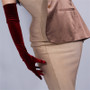 60cm Velour Gloves Extra Long Section Wine Red Over Elbow Female High Elastic Swan Velvet Gold Velour Touchscreen Woman WSR03
