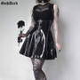 Goth Dark Leather Gothic Vintage Women Skirt Black Zipper Pleated Slim Sexy Mini Skirt High Waist Female Summer Short Skirt 2020