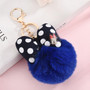 Bowknot Rabbit Fur Ball Pompom For Car Keychain Bag Key Chains Jewelry Women Car Bag Key Ring Llaveros Chaveiros