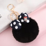 Bowknot Rabbit Fur Ball Pompom For Car Keychain Bag Key Chains Jewelry Women Car Bag Key Ring Llaveros Chaveiros