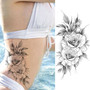 Purple Rose Jewelry Water Transfer Tattoo Stickers Women Body Chest Art Temporary Tattoo Girl Waist Bracelet Flash Tatoos Flower