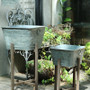 handmade galvanized zinc vintage style flower pot
