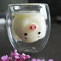 Creative Cute Bear Double-layer Coffee Mug Double Glass Cup Carton Animal Milk Glass Lady Cute Gift Christmas gift