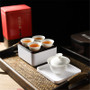 Chinese Portable Tea Set Gift Travel Tea Set Outdoor Teapot Ceramic Teacup 4 Teacups Tea Water Tray Storage Box Mugs Teaware Set