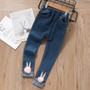 Bear Leader Girls Jeans New Spring Summer Floral Trousers Kids Jeans Casual Pants Children Jeans Fashion Children Clothing 3 8Y