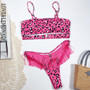 LOVE & LEMONADE Bandeau Leopard Print Cut Out Fring Bikini LMSW11