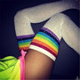 Sexy Women Socks Thigh High Socks Cotton Over Knee Socks Student Japanese Stocking Long Socks Harajuku Hiphop Stripe SW117