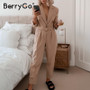 BerryGo Two-piece blazer  women suits Long sleeve double solid casual blazer pants sets Office ladies elegant pant suits 2020