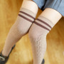 Sexy Warm Long Stocking Fashion Striped Knee Socks Women Cotton Thigh High Over The Knee Stockings For Ladies