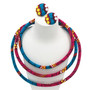 Women necklace earring set African print wax fabric necklace earrings jewelry Ankara jewelry