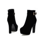 Meotina Female Boots Women Boots Winter Buckle Super High Heel Ankle Boots Zipper Platform Thick Heel Short Shoes Lady Red 33-43
