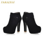 SARAIRIS 2018 Big Buckle Woman Ankle Boots Fashion Trendy Spike High Heels Zip Up women's Shoes Platform Party Woman Booties